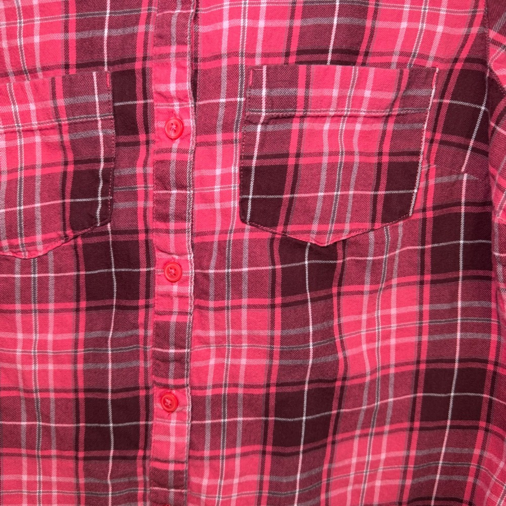 Columbia Women XS‎ Red Plaid Flannel Button Down Shirt Long Sleeve - Picture 6 of 8